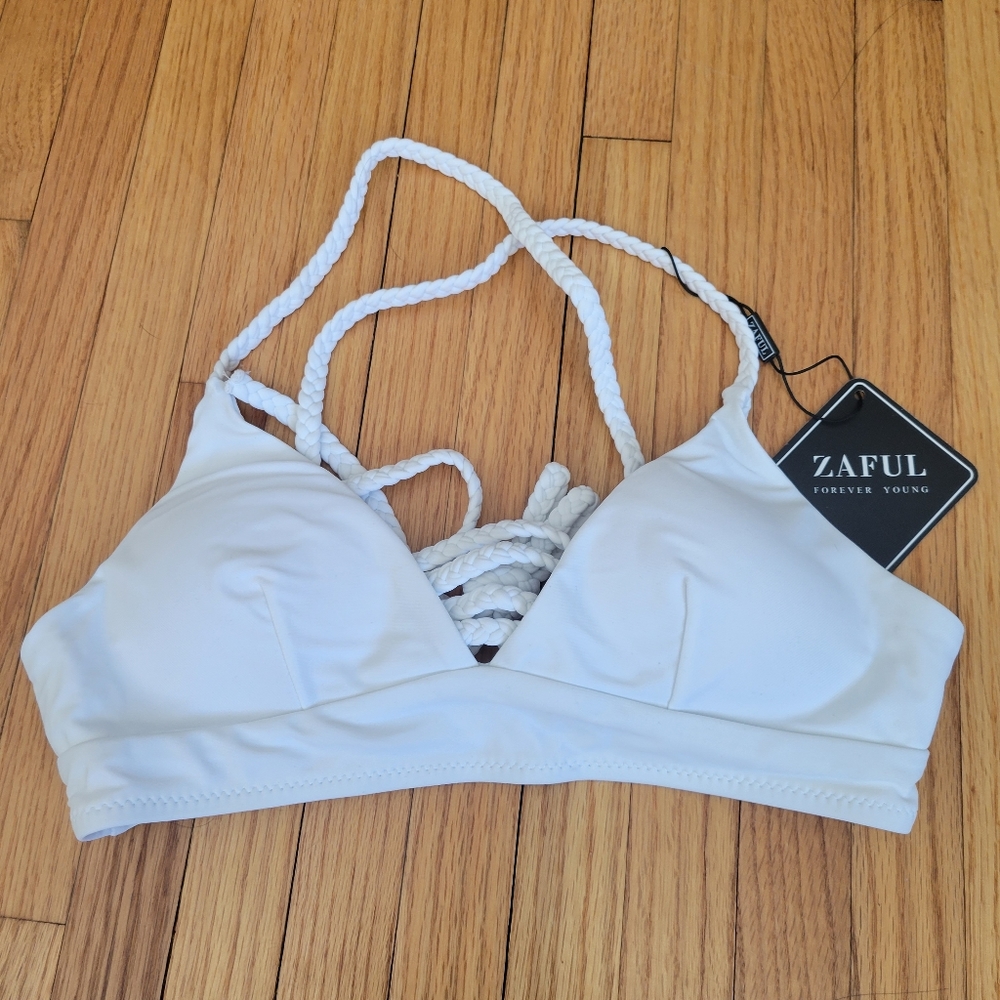 NWT White Bikini Top